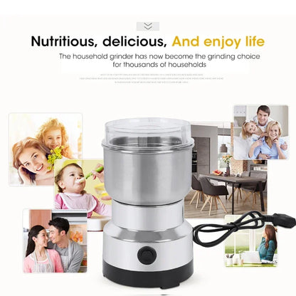 Mini Electric Grinder 300ml – Ultrafine Pulverizer for Baby Food, Coffee, Spices & Grains with 2/4 Blades