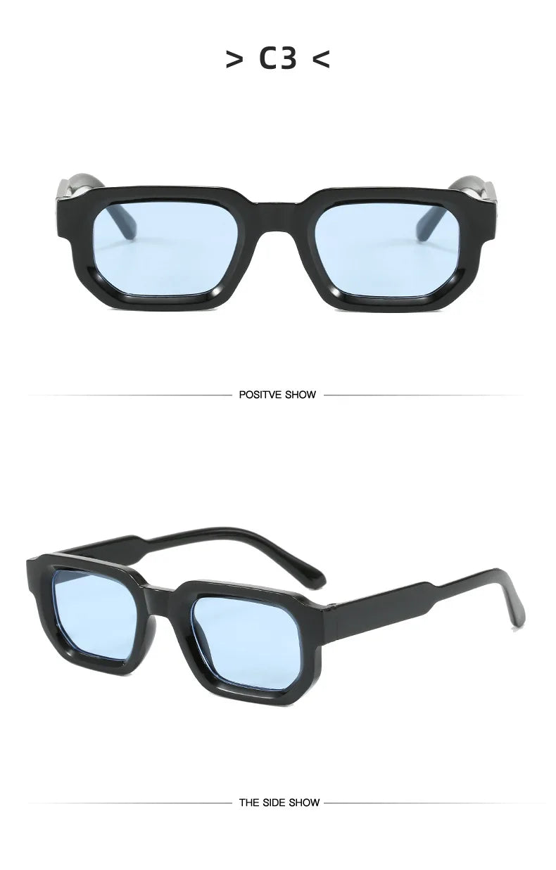 Vintage Rectangle Sunglasses for Men & Women – Retro UV400 Luxury Brand Design Eyewear