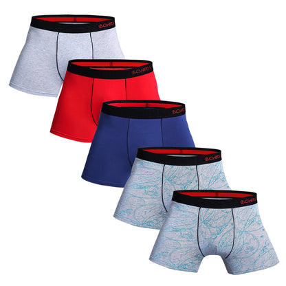 5-Pack Men's Cotton Boxer Briefs, 2023 Luxury Underwear Set, Breathable Gym Shorts & Underpants for Homme