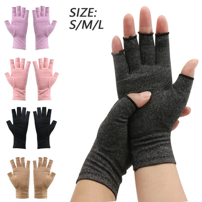 Compression Arthritis Gloves – Wrist Support Therapy, Joint Pain Relief, Half-Finger Gloves for Cycling & Daily Use