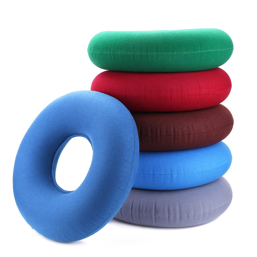 35cm Inflatable Hip Support Cushion – Medical Hemorrhoid Donut Seat Pad with Pump, Anti-Bedsore Round Massage Pillow