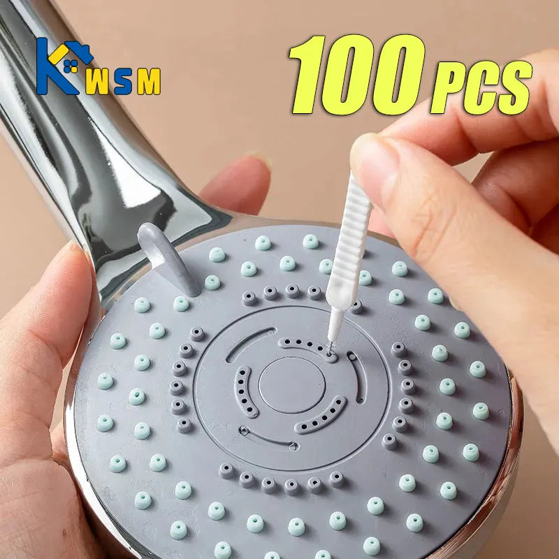 Multi-Pack Micro Nylon Shower Cleaning Brushes (10-100PCS) - Anti-Blocking Nozzle Brushes for Bathroom Accessories
