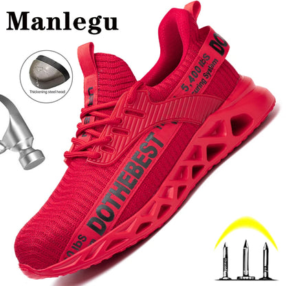 Steel Toe Safety Shoes for Men & Women – Lightweight Puncture-Proof Work Sneakers, Unisex Construction Boots