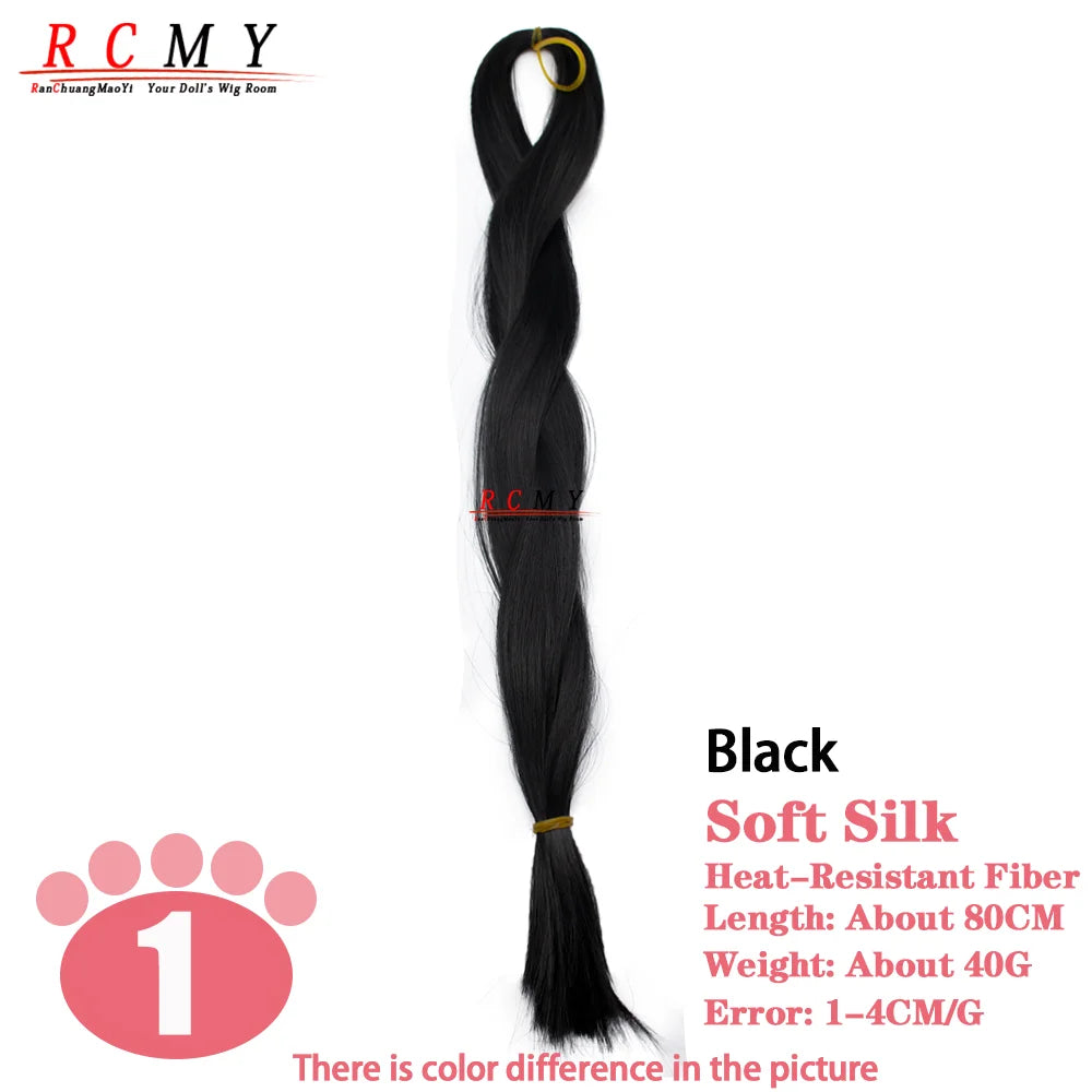 RCMY BJD/SD Doll Wig - Soft Blue Heat-Resistant Silk Synthetic Hair for 1/3, 1/4 & 1/6 Dolls