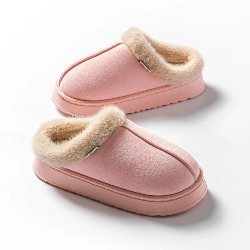 Fashion Women’s Fluffy Slippers – Warm Anti-Slip EVA Indoor Shoes with Thick Sole for Autumn & Winter