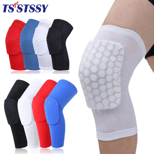 Honeycomb Foam Knee Pad for Basketball and Volleyball – Compression Leg Sleeve Knee Brace Support for Sports Fitness