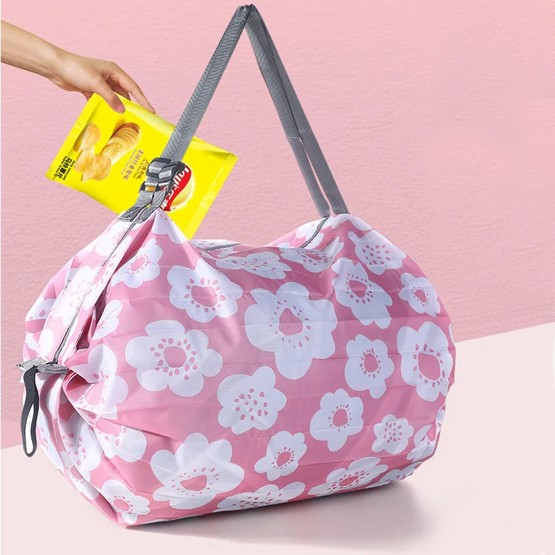 Foldable Shopping Bag for Women - Ultra Lightweight Nylon Crossbody Tote with Large Capacity for Travel and Beach Storage