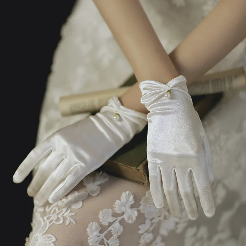 Transparent Mesh Tulle Gloves - Sheer Short Party, Wedding & Lolita Gloves