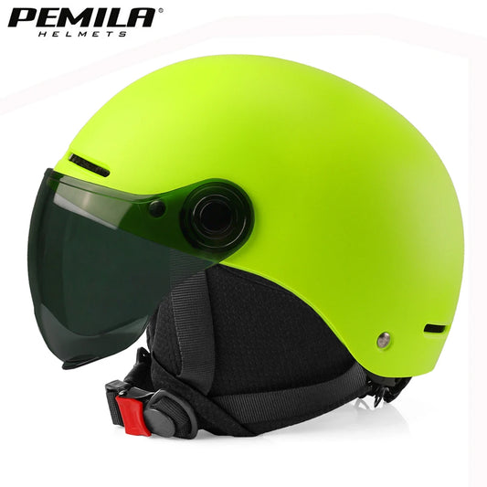 PEMILA Full Edge Wrap Cycling Helmet – MTB & Road Bike Helmet with Goggles, Ear Protection, for E-Bike & Bicycle