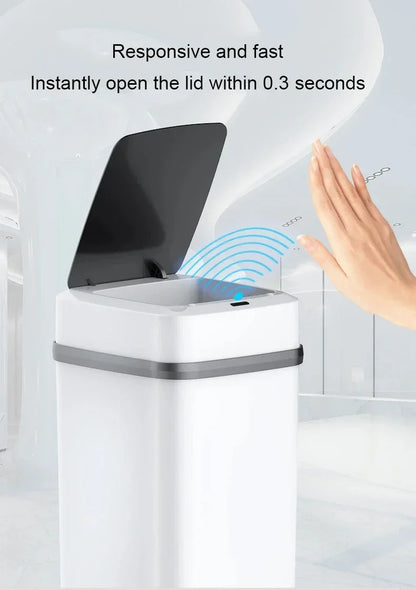 Smart Automatic Trash Can — Household Toilet & Bathroom Waste Basket with Lid, Motion Sensor 2025