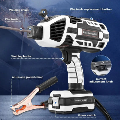 Portable 110V Electric Welding Machine - IGBT Inverter Welder with Adjustable Current Settings
