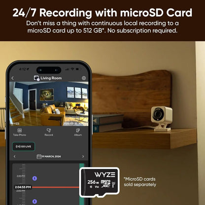 Wyze Cam v4 - 2K HD Wi-Fi Security Camera, Indoor/Outdoor Use, Pet & Baby Monitor with Motion Spotlight/Siren