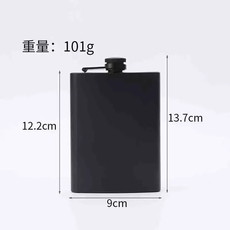 304 SS Portable Hip Flask – Black Whiskey, Vodka, Wine Bottle (6-12oz), Outdoor Bar Party Drinking Utensil