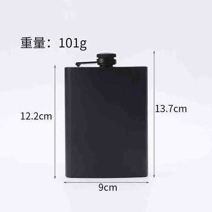 304 SS Portable Hip Flask – Black Whiskey, Vodka, Wine Bottle (6-12oz), Outdoor Bar Party Drinking Utensil