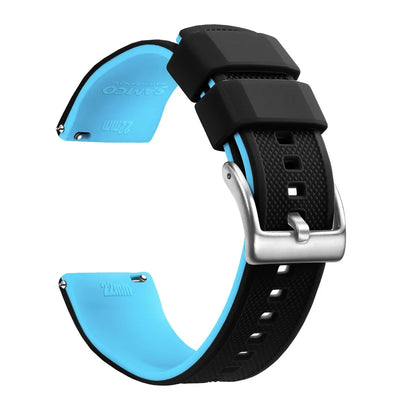 Quick-Release Silicone Watch Band - 18mm, 20mm and 22mm Rubber Replacement Strap for Huawei, Samsung Galaxy and Garmin Watches