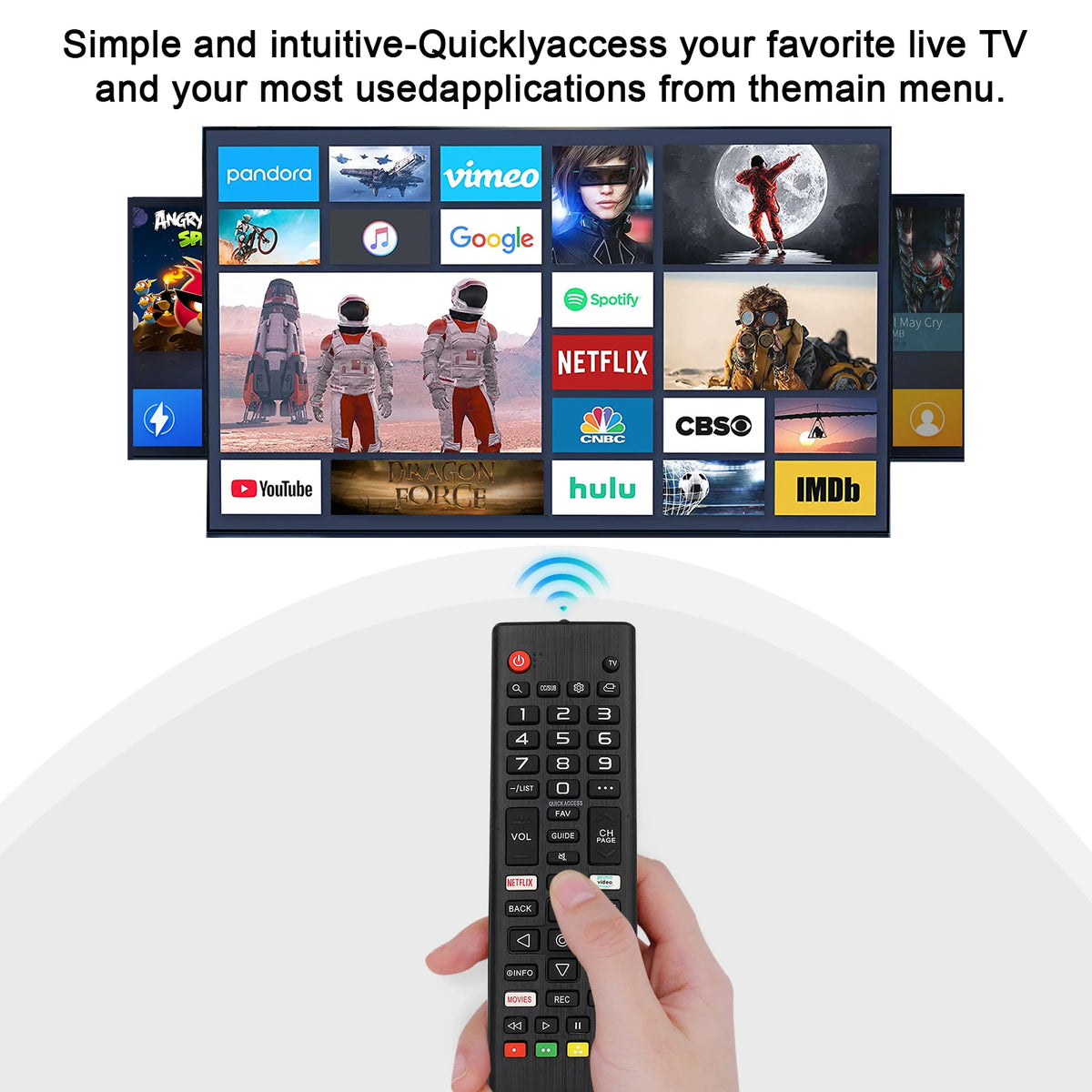 LG AKB75675304 TV Remote Control - Compatible with 32LM5620BPUA, 32LM570BPUA, 32LM620BPUA & 32LM630B TVs