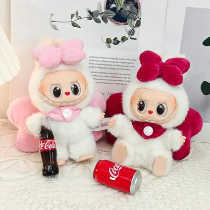 Labubu Plush Doll Costume Set — Oversized Bow & Angel Wings Design | Trendy Cartoon Outfit Accessories for Party Wear & Gift