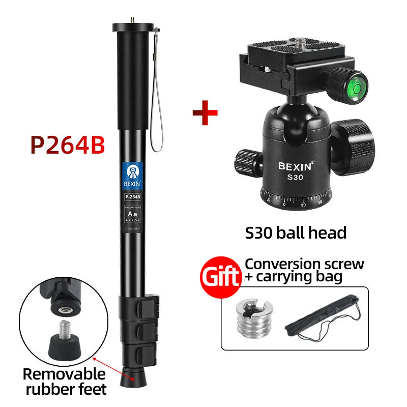 BEXIN Lightweight Aluminum Camera Monopod - DSLR Tripod Mount Adapter Support for Nikon Sony Cameras