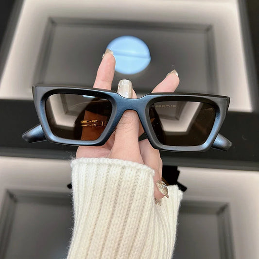 Vintage Square Cat Eye Sunglasses – Fashion Designer Mirror Shades for Women & Men, UV Protection