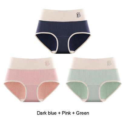 Women's Cotton Briefs - High-Waisted Belly Control Sports Panties Set for Women