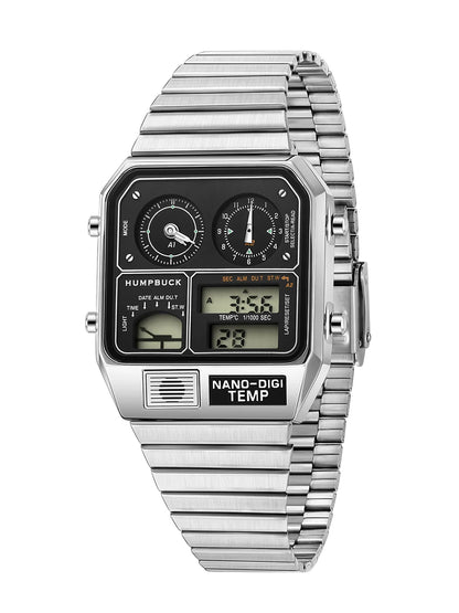HUMPBUCK Digital Watch for Men – Classic Multifunctional Wristwatch with Temperature, Stopwatch, Dual Time & Calendar