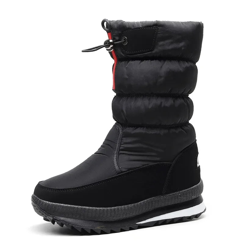 Women’s Faux Fur Ankle Boots – Silver Chunky Platform Waterproof Snow Boots with Thick Plush, Warm Winter Shoes