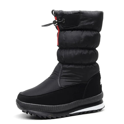 Women’s Faux Fur Ankle Boots – Silver Chunky Platform Waterproof Snow Boots with Thick Plush, Warm Winter Shoes