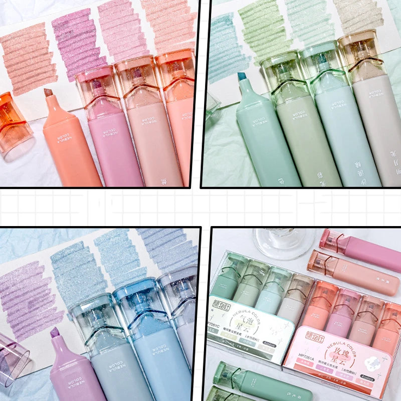 Glitter Highlighters - Flexible Line Width, Smudge-Proof Water-Based Ink for Sparkling Note-Taking, Planners & Bible Journaling