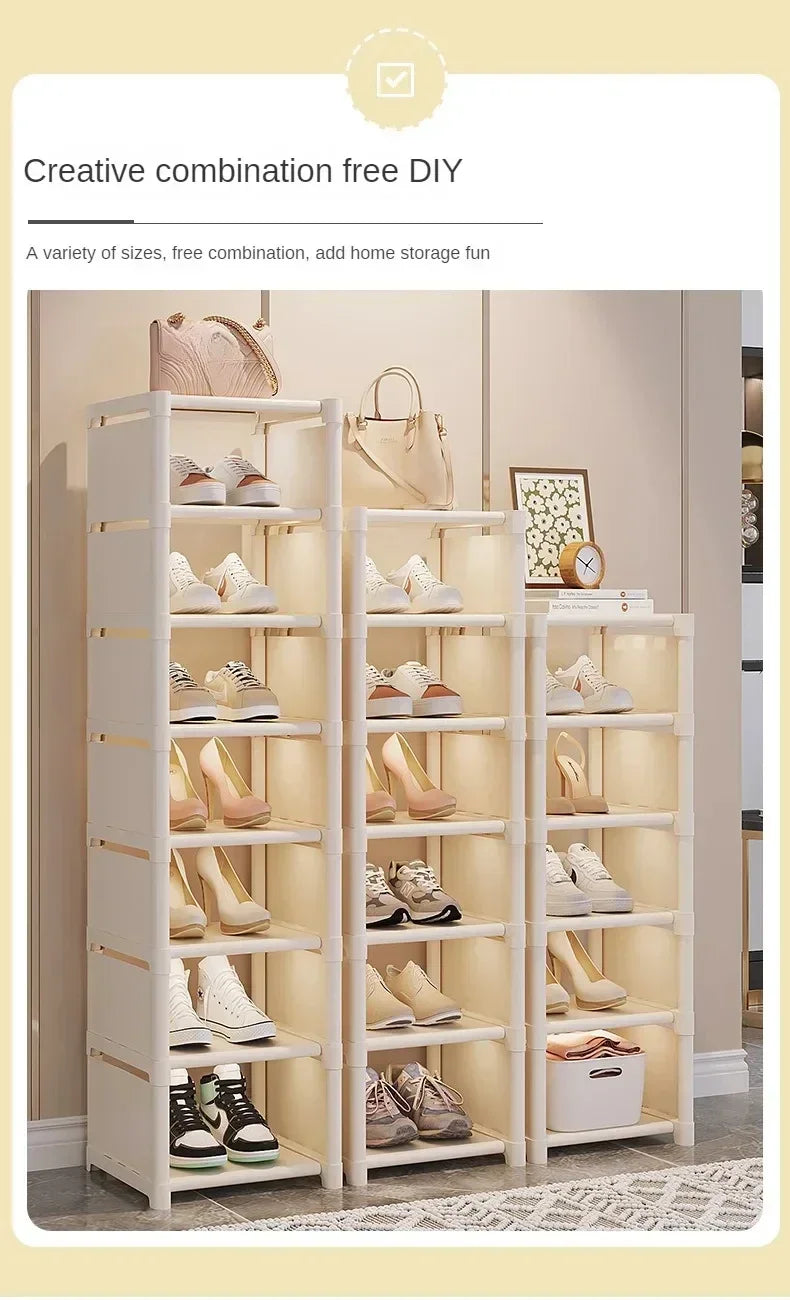 Stackable Shoes Rack Organizer – Multi-Layer Adjustable Shoe Cabinet for Space Saving Home Storage