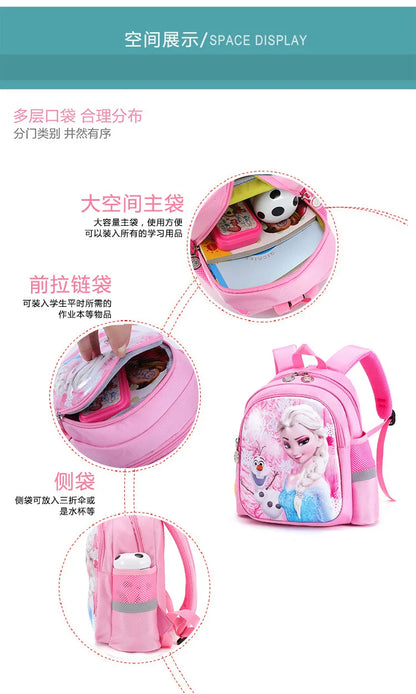 Disney Frozen Elsa Kindergarten Schoolbag - Cartoon Shoulder Bag & Backpack for Boys and Girls, Baby Children Handbag