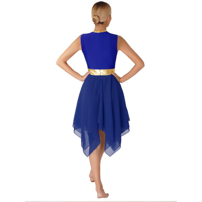 Women's Praise Dance Dress - Modern Liturgical Church Choir Costume with Irregular Hem for Ballet & Contemporary Dance