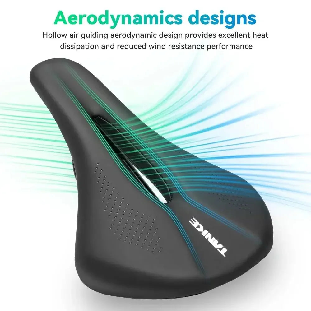 TANKE Bicycle Saddle - Hollow Breathable Shock-Absorbing PU Bike Seat for Men & Women, MTB & Road Cycling