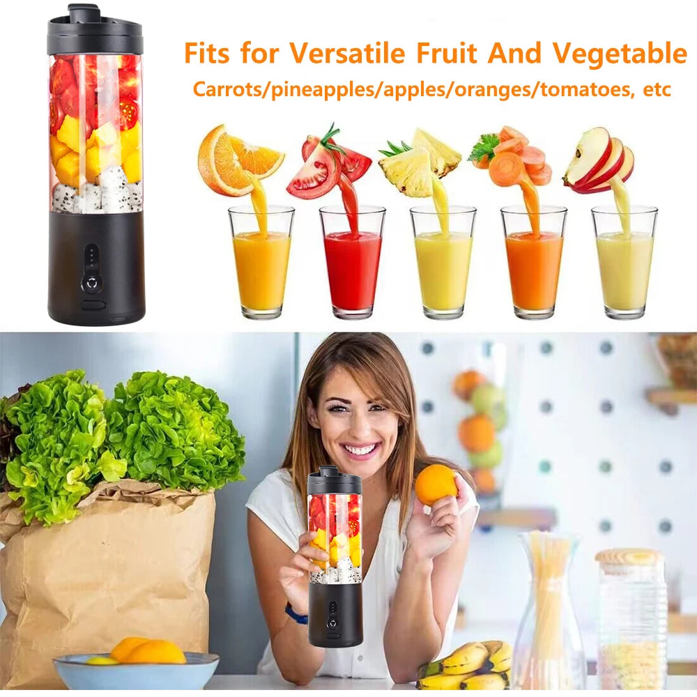 Mini Portable Electric Fruit Juicer Blender: Rechargeable Smoothie Maker - Multifunctional Bottle Mixer for Fresh Orange Juice and Smoothies