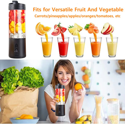 Mini Portable Electric Fruit Juicer Blender: Rechargeable Smoothie Maker - Multifunctional Bottle Mixer for Fresh Orange Juice and Smoothies