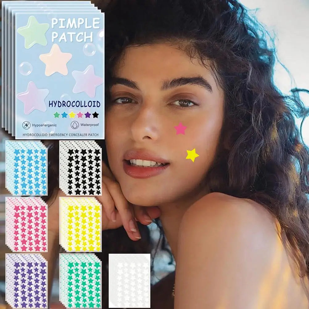 1400-Piece Colorful Star Pimple Patches - Invisible Breathable Hydrocolloid Acne Stickers for Blemish Coverage and Skincare