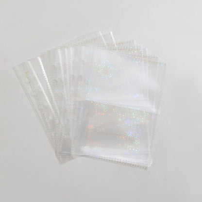 A5/A6/A7 Transparent File Holder Set – 10pcs 6-Hole Loose Leaf PVC Binder for DIY Document Storage