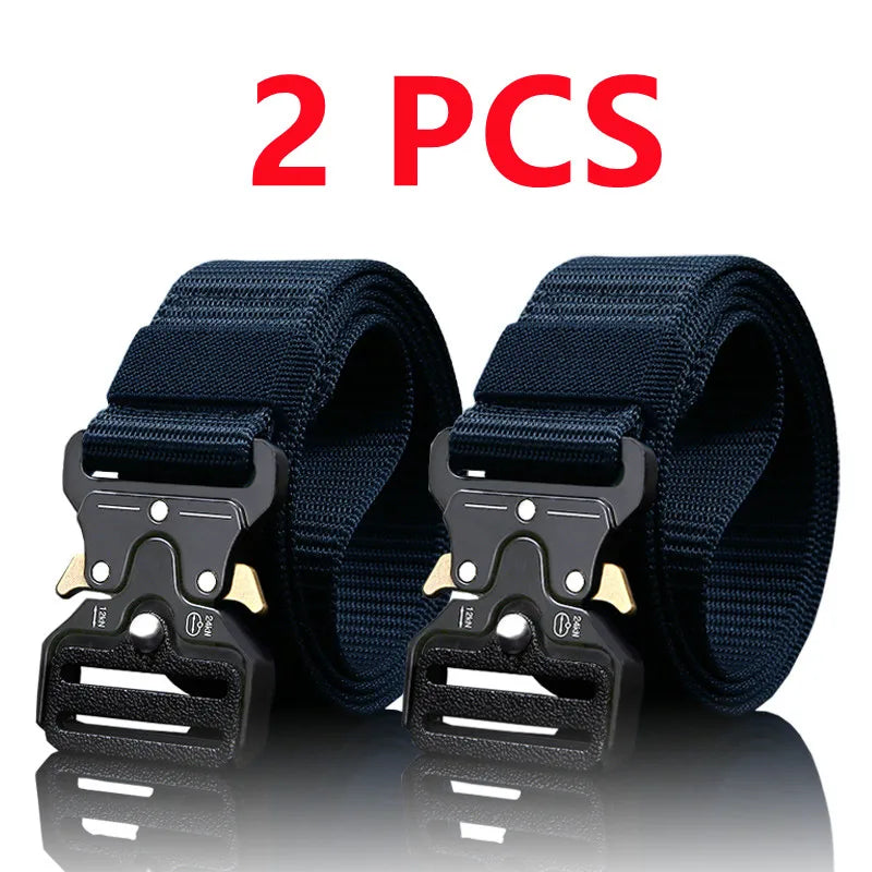 2PCS Men's Tactical Belts – Durable Adjustable Outdoor Hunting & Sports Belt