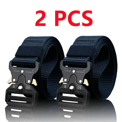 2PCS Men's Tactical Belts – Durable Adjustable Outdoor Hunting & Sports Belt