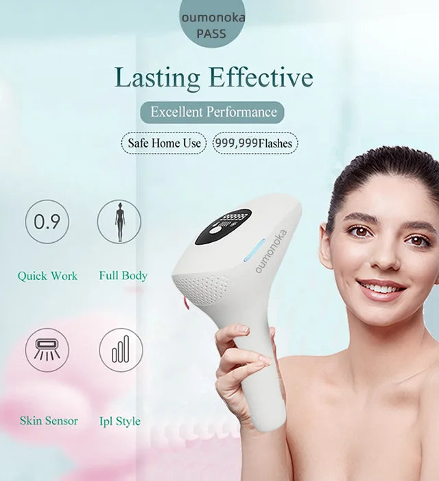 Body Bikini IPL Hair Removal Device — 999,999 Flashes Permanent Painless Laser Epilator for Women, Home Use
