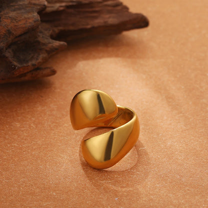 Vintage Stainless Steel Chunky Ring – Punk Irregular Adjustable Open Ring for Women, Wedding Jewelry Gift