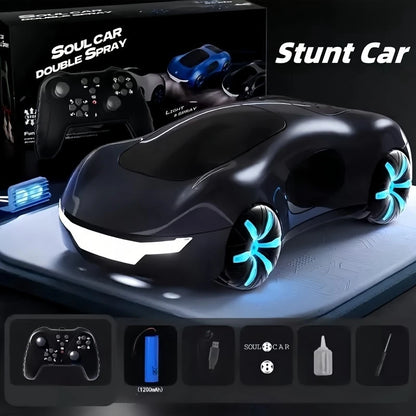 NEW Cool Sports Car Remote Control – Dual Spray, Sound & Lights, 4WD Sci-Fi Concept Car for Kids