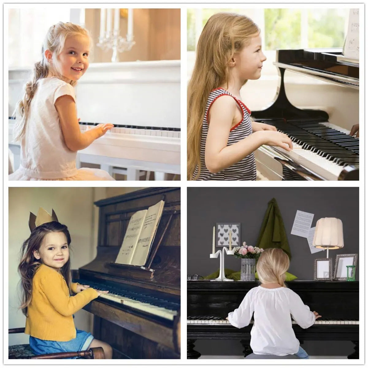 Piano Keyboard Note Stickers - Removable Music Key Labels for 37 49 54 61 88 Key Electronic Pianos & Keyboards