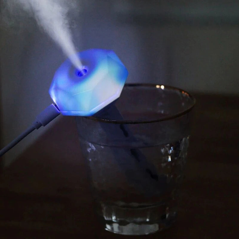 Mini USB Ultrasonic Humidifier & Air Diffuser — Portable Car/Home Aroma Mist Maker with LED Light
