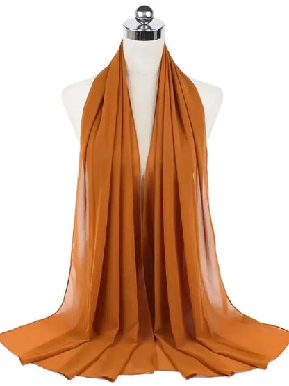 Women’s Solid Chiffon Instant Hijab – Ready-to-Wear Islamic Scarf, Muslim Shawl & Arab Head Wrap