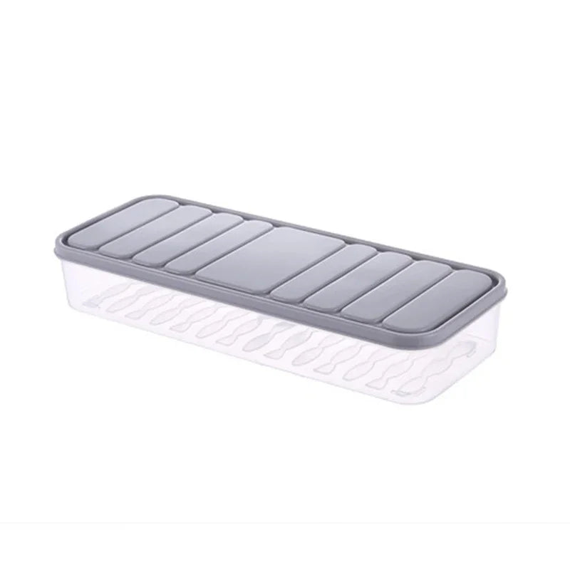 Freezer Dumpling Storage Box — Stackable Square Plastic Food Saver with Lid, Single-Layer Sealed Transparent Container