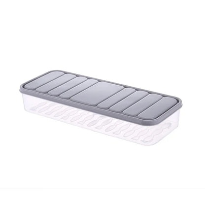 Freezer Dumpling Storage Box — Stackable Square Plastic Food Saver with Lid, Single-Layer Sealed Transparent Container