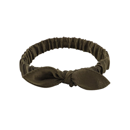 Vintage Boho Suede Headbands for Women – Soft Solid Print Cross Knot Elastic Hairbands & Bandanas for Girls