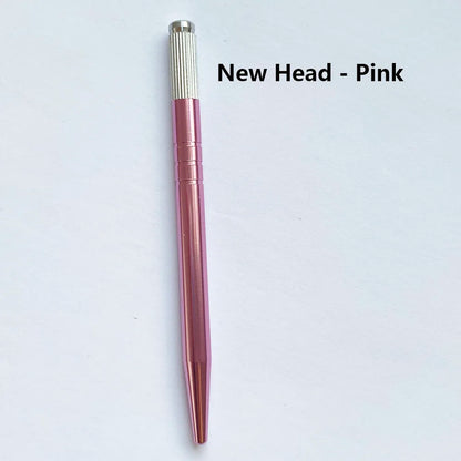 10pcs Permanent Makeup Eyebrow Tattoo Pens — Manual Tebori Microblading Stainless Steel Lock-Pin Tools