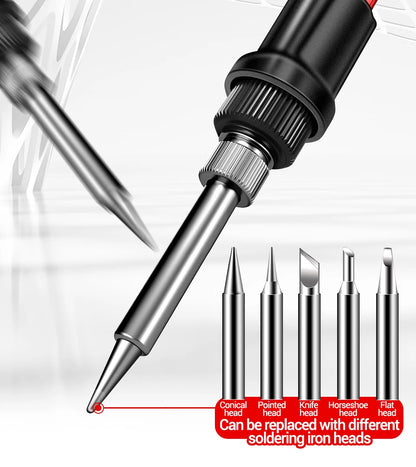 ANENG SL106 Electric Soldering Iron – Adjustable Temperature Welding & Rework Station with Heat Pencil Tip, 110V/220V