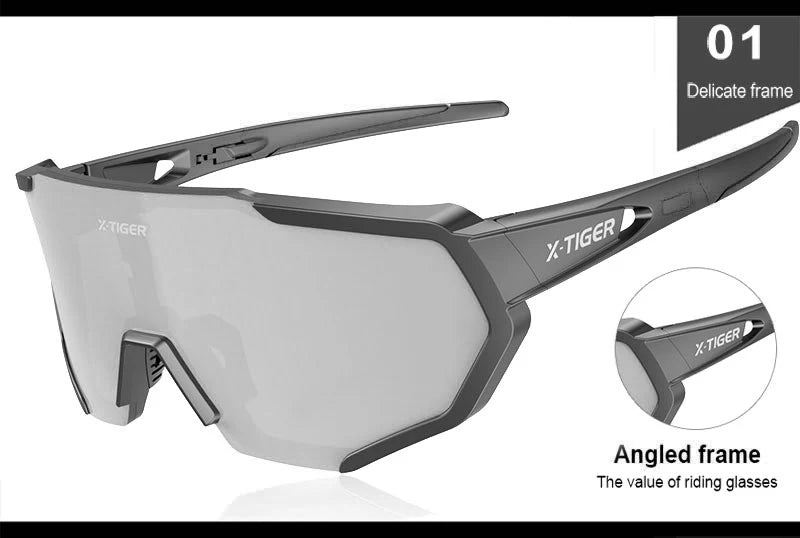 X-TIGER Polarized Cycling Glasses — Photochromic MTB & Road Bike Sunglasses for Sports
